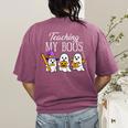 Teaching My Boos Ghost Teacher Halloween Spooky Educator Women's Comfort Colors T-Shirt Back Print Berry Teaching My Boos Ghost Teacher Halloween Spooky Educator Women's Comfort Colors T-Shirt Back Print Berry
