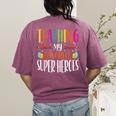 Teaching My Favorite Superheros Men Women SPED Teacher Women's Comfort Colors T-Shirt Back Print Berry Teaching My Favorite Superheros Men Women SPED Teacher Women's Comfort Colors T-Shirt Back Print Berry