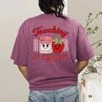 Teaching Is My Jam Cute Strawberry For Women Teachers Women's Comfort Colors T-Shirt Back Print Berry