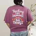 Teaching Tiny Humans Big Things I Teacher Women's Comfort Colors T-Shirt Back Print Berry Teaching Tiny Humans Big Things I Teacher Women's Comfort Colors T-Shirt Back Print Berry