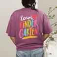 Team Kindergarten Teacher Student Back To School Women's Comfort Colors T-Shirt Back Print Berry