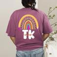 Team TK Transitional Kindergaten TK Crew Squad Teacher Kids Women's Comfort Colors T-Shirt Back Print Berry