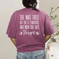 Tenured Professor Women Teacher Tired Tenacious And Tenure Women's Comfort Colors T-Shirt Back Print Berry