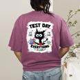 Test Day Stressed Cat Teacher Student Kids Testing Day Women's Comfort Colors T-Shirt Back Print Berry Test Day Stressed Cat Teacher Student Kids Testing Day Women's Comfort Colors T-Shirt Back Print Berry