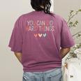Test Day Teacher You Can Do Hard Things Heart Women Kids Women's Comfort Colors T-Shirt Back Print Berry