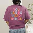 Test Day Teacher You Can Do Hard Things Women Kids Women's Comfort Colors T-Shirt Back Print Berry
