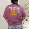 Testing Squad Costume Test Day Teacher Student School Women's Comfort Colors T-Shirt Back Print Berry Testing Squad Costume Test Day Teacher Student School Women's Comfort Colors T-Shirt Back Print Berry