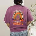 Thankful For My 5th Grade Turkeys Thanksgiving Teacher Women's Comfort Colors T-Shirt Back Print Berry Thankful For My 5th Grade Turkeys Thanksgiving Teacher Women's Comfort Colors T-Shirt Back Print Berry
