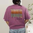 Thankful Teacher Thanksgiving Fall Pumpkin Turkey Women's Comfort Colors T-Shirt Back Print Berry Thankful Teacher Thanksgiving Fall Pumpkin Turkey Women's Comfort Colors T-Shirt Back Print Berry