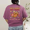 Thanksgiving Grammar Thankful English Teacher Fall Turkey Women's Comfort Colors T-Shirt Back Print Berry