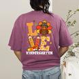 Thanksgiving Love Kindergarten Teacher Turkey Autumn Fall Women's Comfort Colors T-Shirt Back Print Berry Thanksgiving Love Kindergarten Teacher Turkey Autumn Fall Women's Comfort Colors T-Shirt Back Print Berry
