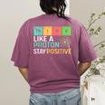 Think Like A Proton Stay Positive Science Teacher Women's Comfort Colors T-Shirt Back Print Berry Think Like A Proton Stay Positive Science Teacher Women's Comfort Colors T-Shirt Back Print Berry