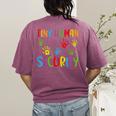 Tiny Human Security Preschool Childcare Teacher Babysitters Women's Comfort Colors T-Shirt Back Print Berry