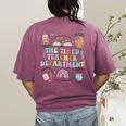 The Tired Teachers Department Retro Groovy Back To School Women's Comfort Colors T-Shirt Back Print Berry The Tired Teachers Department Retro Groovy Back To School Women's Comfort Colors T-Shirt Back Print Berry
