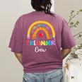 TK And Kinder Crew TK Teacher Transitional Kindergarten PreK Women's Comfort Colors T-Shirt Back Print Berry