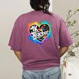 TK Teacher Transitional Kindergarten Heart Back To School Women's Comfort Colors T-Shirt Back Print Berry