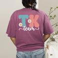 TK Team Back To School Teachers Students Team TK Women's Comfort Colors T-Shirt Back Print Berry