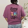 Transitional Kindergarten TK Teacher Women's Comfort Colors T-Shirt Back Print Berry Transitional Kindergarten TK Teacher Women's Comfort Colors T-Shirt Back Print Berry