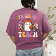 Trick Or Teach Ghost Teacher School Halloween Men Women Women's Comfort Colors T-Shirt Back Print Berry Trick Or Teach Ghost Teacher School Halloween Men Women Women's Comfort Colors T-Shirt Back Print Berry