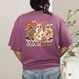 Trick Or Teach Groovy Teacher Halloween Floral Ghost Women's Comfort Colors T-Shirt Back Print Berry Trick Or Teach Groovy Teacher Halloween Floral Ghost Women's Comfort Colors T-Shirt Back Print Berry