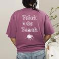 Trick Or Teach Halloween Teacher Shirt Teaching Spider Tee For Men Women Kids Women's Comfort Colors T-Shirt Back Print Berry Trick Or Teach Halloween Teacher Shirt Teaching Spider Tee For Men Women Kids Women's Comfort Colors T-Shirt Back Print Berry