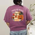 Trick Or Teach Retro Halloween Teacher Women Men Costume Women's Comfort Colors T-Shirt Back Print Berry Trick Or Teach Retro Halloween Teacher Women Men Costume Women's Comfort Colors T-Shirt Back Print Berry