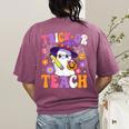 Trick Or Teach Teacher Ghost Teaching Fun Halloween Teacher Women's Comfort Colors T-Shirt Back Print Berry Trick Or Teach Teacher Ghost Teaching Fun Halloween Teacher Women's Comfort Colors T-Shirt Back Print Berry