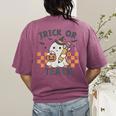 Trick Or Teach Teacher Women's Comfort Colors T-Shirt Back Print Berry Trick Or Teach Teacher Women's Comfort Colors T-Shirt Back Print Berry
