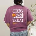 Trig Or Treat Shirt Halloween Math Teacher School College Men Women Kids Women's Comfort Colors T-Shirt Back Print Berry