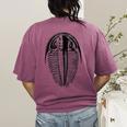 Trilobite Fossil Geology Teacher Student Geologist Women's Comfort Colors T-Shirt Back Print Berry