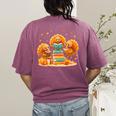 Turkey Read Books Reading Fall Thanksgiving Teacher Women's Comfort Colors T-Shirt Back Print Berry Turkey Read Books Reading Fall Thanksgiving Teacher Women's Comfort Colors T-Shirt Back Print Berry