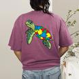 Turtle Puzzle Pieces For Autism Awareness Kids Women Teacher Women's Comfort Colors T-Shirt Back Print Berry Turtle Puzzle Pieces For Autism Awareness Kids Women Teacher Women's Comfort Colors T-Shirt Back Print Berry