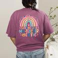 Twinning With My Teacher Bestie Rainbow Matching Teachers Women's Comfort Colors T-Shirt Back Print Berry