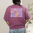 Twinning With My Teacher Bestie Teaching Partner Women's Comfort Colors T-Shirt Back Print Berry Twinning With My Teacher Bestie Teaching Partner Women's Comfort Colors T-Shirt Back Print Berry