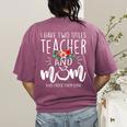 I Have Two Titles Teacher And Mom And I Rock Them Both Women's Comfort Colors T-Shirt Back Print Berry I Have Two Titles Teacher And Mom And I Rock Them Both Women's Comfort Colors T-Shirt Back Print Berry