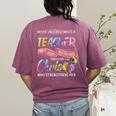 Never Underestimate A Teacher Does All Things Through Christ For Men Women Women's Comfort Colors T-Shirt Back Print Berry