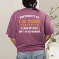University Of I'm Done Teacher Retirement 2025 Women's Comfort Colors T-Shirt Back Print Berry