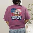 US History Teacher Boston Spilling The Tea Since 1773 Women's Comfort Colors T-Shirt Back Print Berry