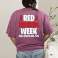 We Wear Red For Red Ribbon Week Awareness Mothers Teachers Women's Comfort Colors T-Shirt Back Print Berry We Wear Red For Red Ribbon Week Awareness Mothers Teachers Women's Comfort Colors T-Shirt Back Print Berry
