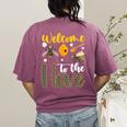 Welcome To The Hive Bee Teacher Back To School Women's Comfort Colors T-Shirt Back Print Berry Welcome To The Hive Bee Teacher Back To School Women's Comfort Colors T-Shirt Back Print Berry