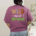 Wild About 3rd Grade Teacher Student Third Grade Zoo Safari Men Women Girls Kids Women's Comfort Colors T-Shirt Back Print Berry