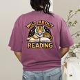 Wild About Reading Tiger For Teachers & Students Women's Comfort Colors T-Shirt Back Print Berry Wild About Reading Tiger For Teachers & Students Women's Comfort Colors T-Shirt Back Print Berry