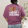 Wild About Teaching Teacher Teaching Back To School Women's Comfort Colors T-Shirt Back Print Berry
