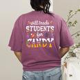 Will Trade Students For Candy Teacher Halloween Costume Tee Women's Comfort Colors T-Shirt Back Print Berry Will Trade Students For Candy Teacher Halloween Costume Tee Women's Comfort Colors T-Shirt Back Print Berry