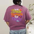 Will Trade Students For Candy Teacher Halloween Costume Women's Comfort Colors T-Shirt Back Print Berry Will Trade Students For Candy Teacher Halloween Costume Women's Comfort Colors T-Shirt Back Print Berry