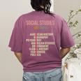 World History Classroom Social Studies History Teacher Women's Comfort Colors T-Shirt Back Print Berry