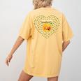 100 Days Of School Bee Hive Tree Hearts Teachers Student Kid Women's Comfort Colors T-Shirt Back Print Mustard
