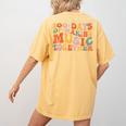100 Days Of School Music Teacher Women's Comfort Colors T-Shirt Back Print Mustard