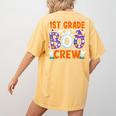 1st Grade Boo Crew First Grade Teacher Kids Happy Halloween Women's Comfort Colors T-Shirt Back Print Mustard