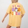 1st Grade Boo Crew Spooky First Grade Halloween Teacher Women's Comfort Colors T-Shirt Back Print Mustard